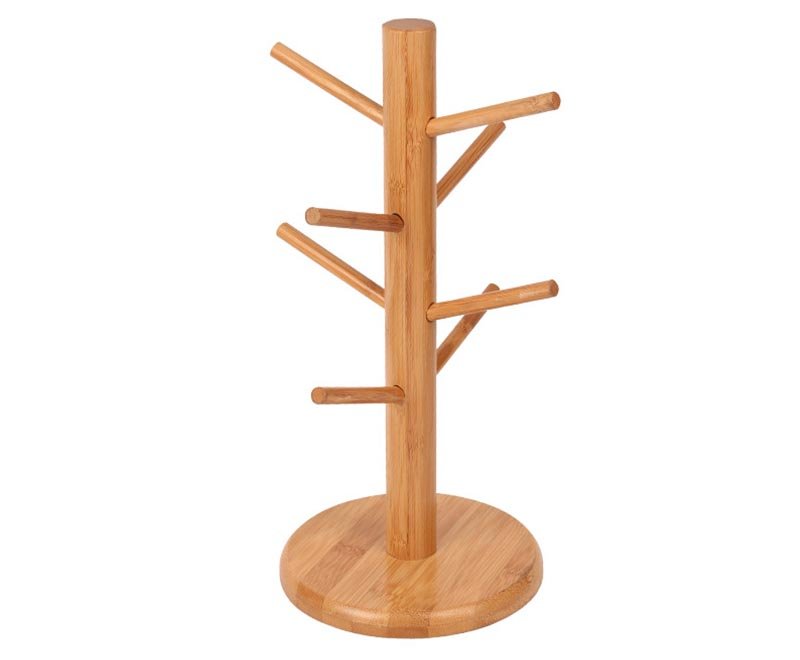 Bamboo Coffee Mug Holder Rack