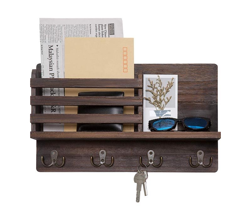 Wall Mounted Wooden Key Holder Rack
