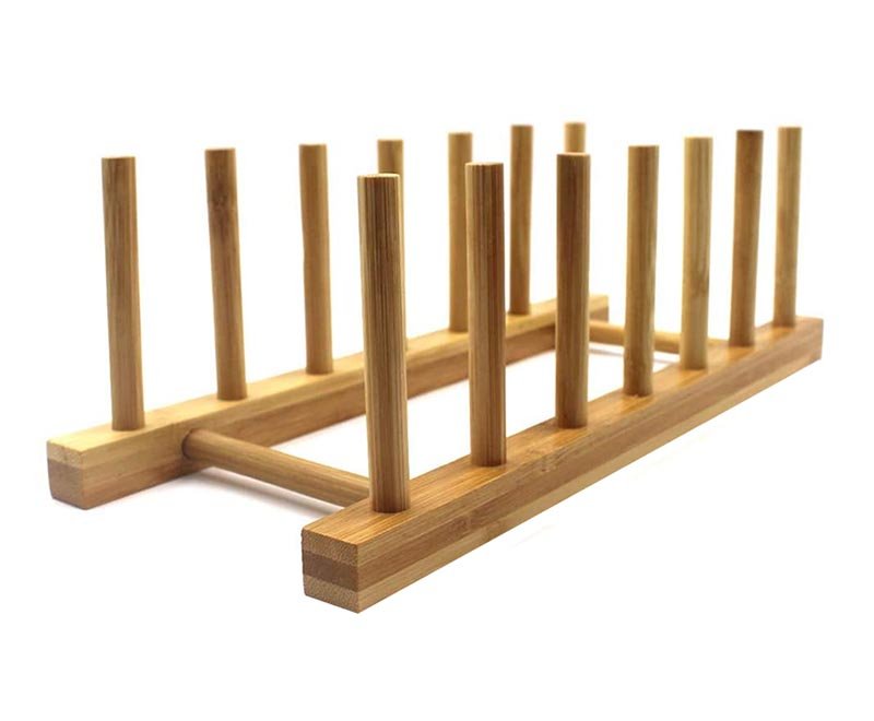 Bamboo Wooden Dish Plate Rack Dishes Drainboard