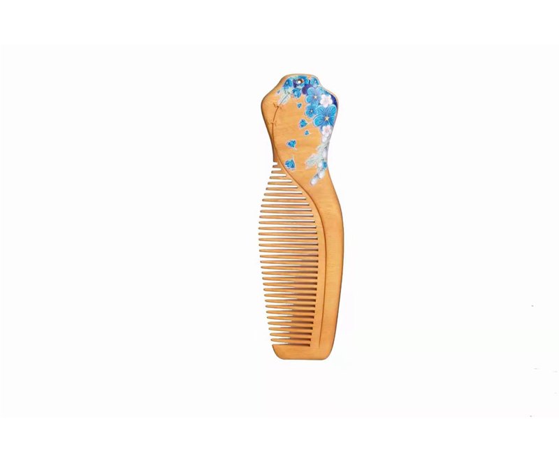 Sandalwood comb/ hand-painted pattern portable comb/ custom gift comb
